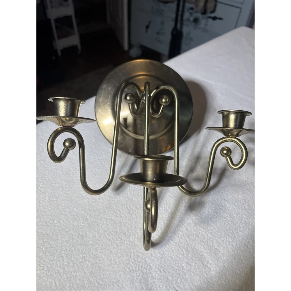 Brass Sconce Homeco Candle Holder Wall‎ Mount Home Decor